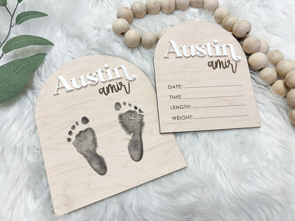 Arch Baby Stats and Footprint Sign